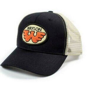 Waylon Jennings Patch Truckers Hat Adult One Size Two Tone color Cap